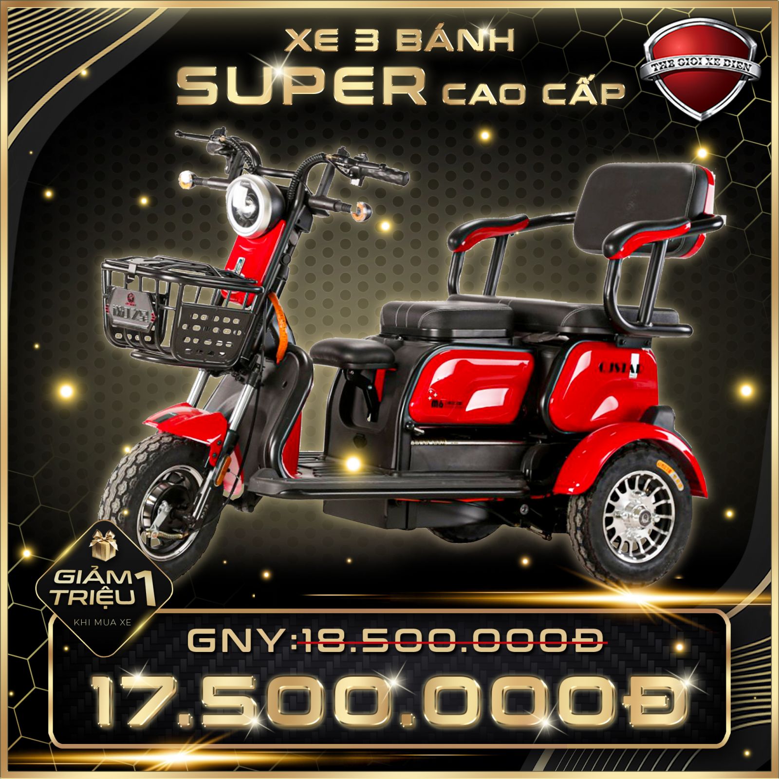 Xe điện 3 banh Super