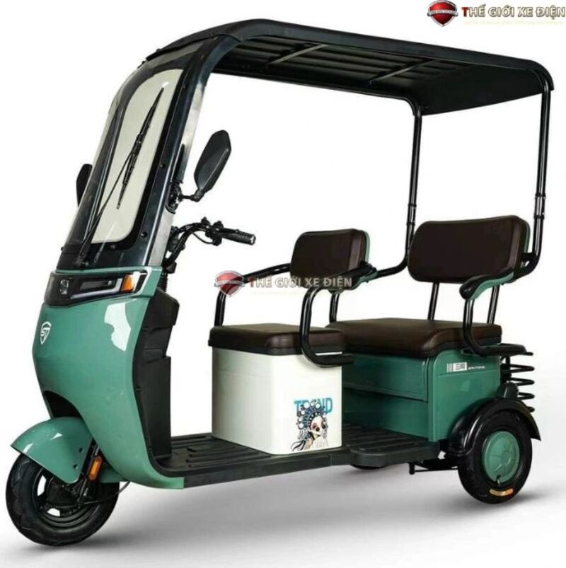 xe điện 3 bánh Santong có mái che
