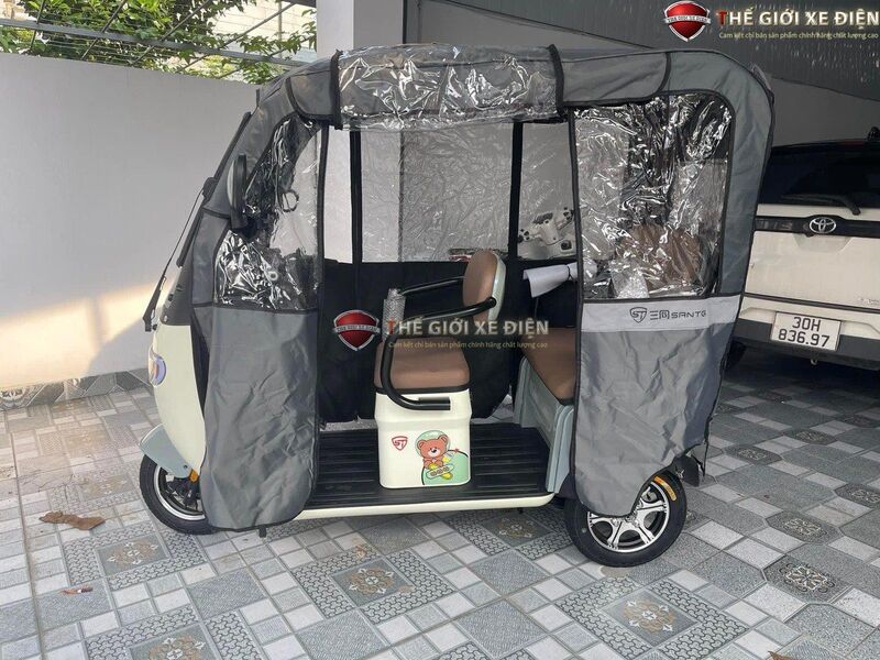 xe điện 3 bánh Santong có mái che