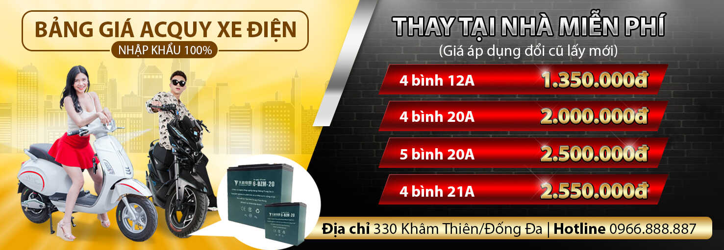 bảng giá thay acquy xe điện tại thế giới xe điện