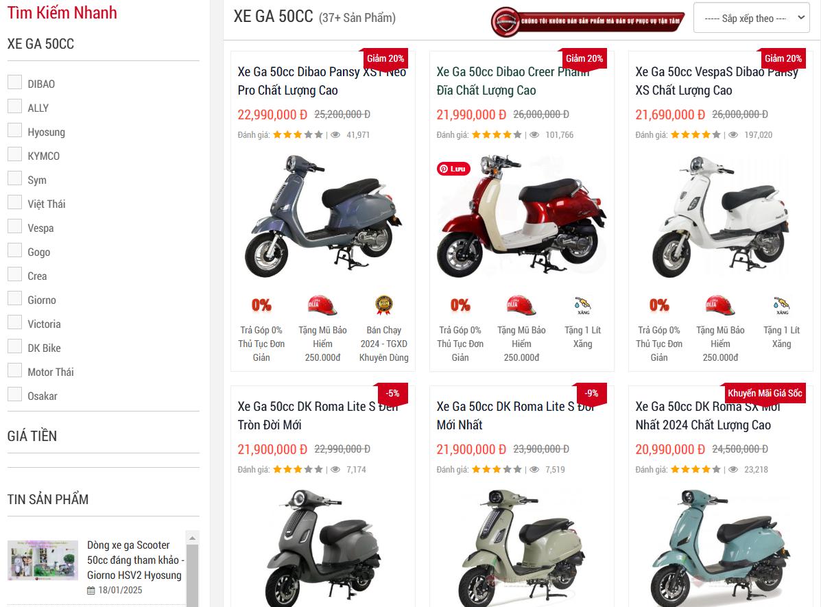 thế giới xe điện - xe máy 50cc thái bình