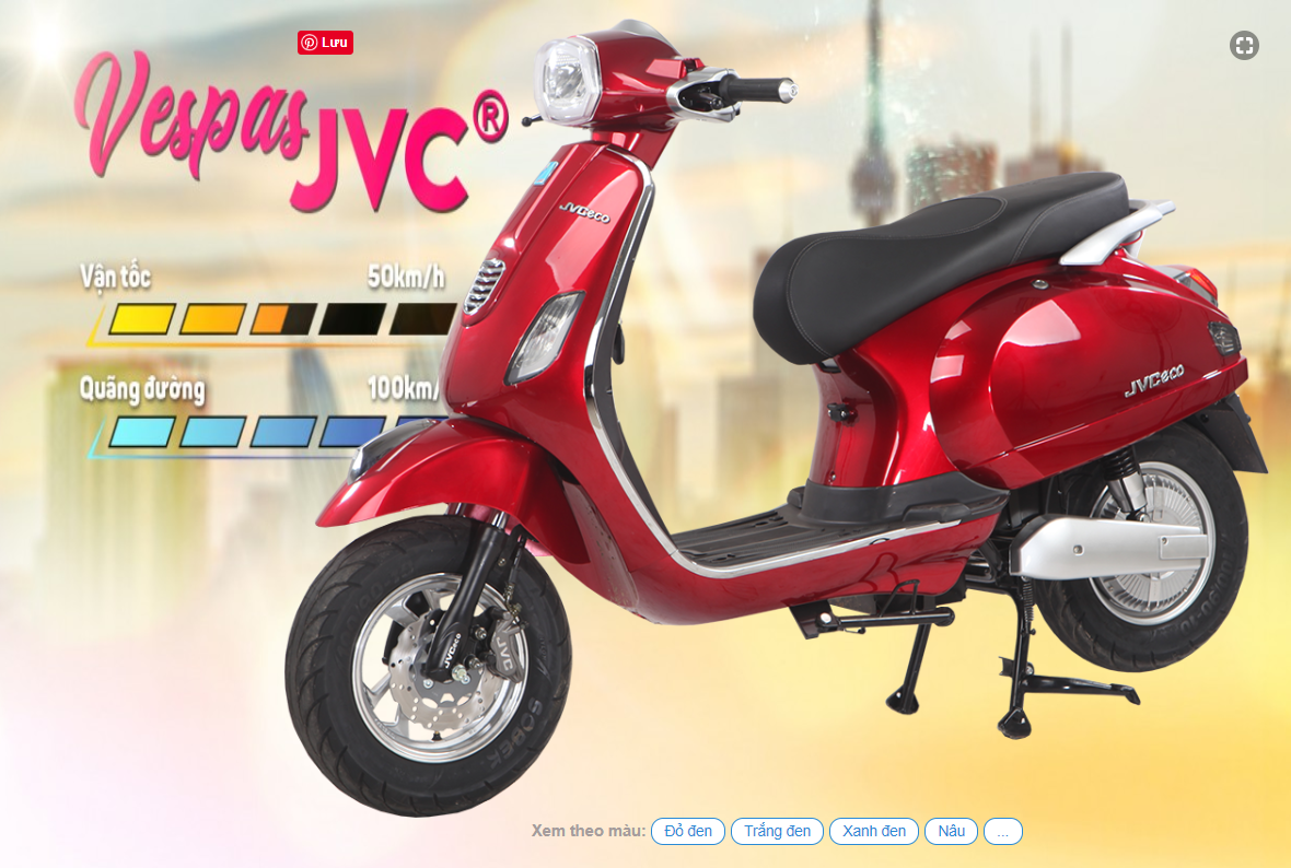 giá xe máy điện jvc vespa đèn vuông