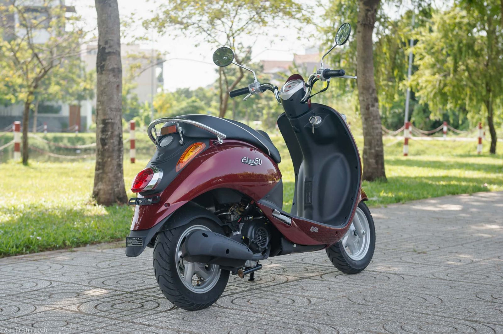 Xe Ga 50cc Elite SYM Đen Mờ/Đỏ Mận | Cam Kết Chính Hãng Chất Lượng Cao