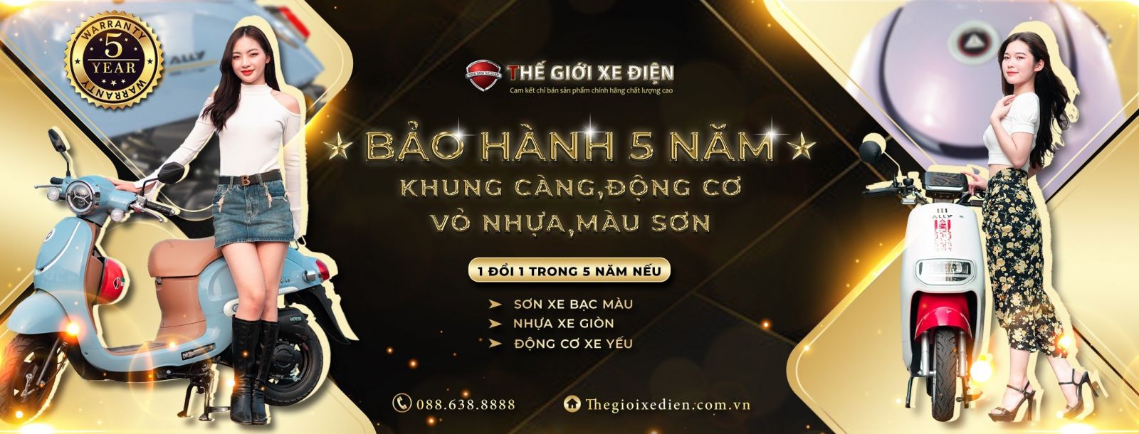 xe ally bảo hành 5 năm