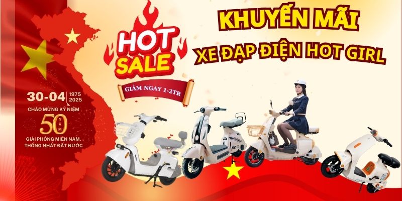 giảm giá mạnh xe đạp điện hot girl