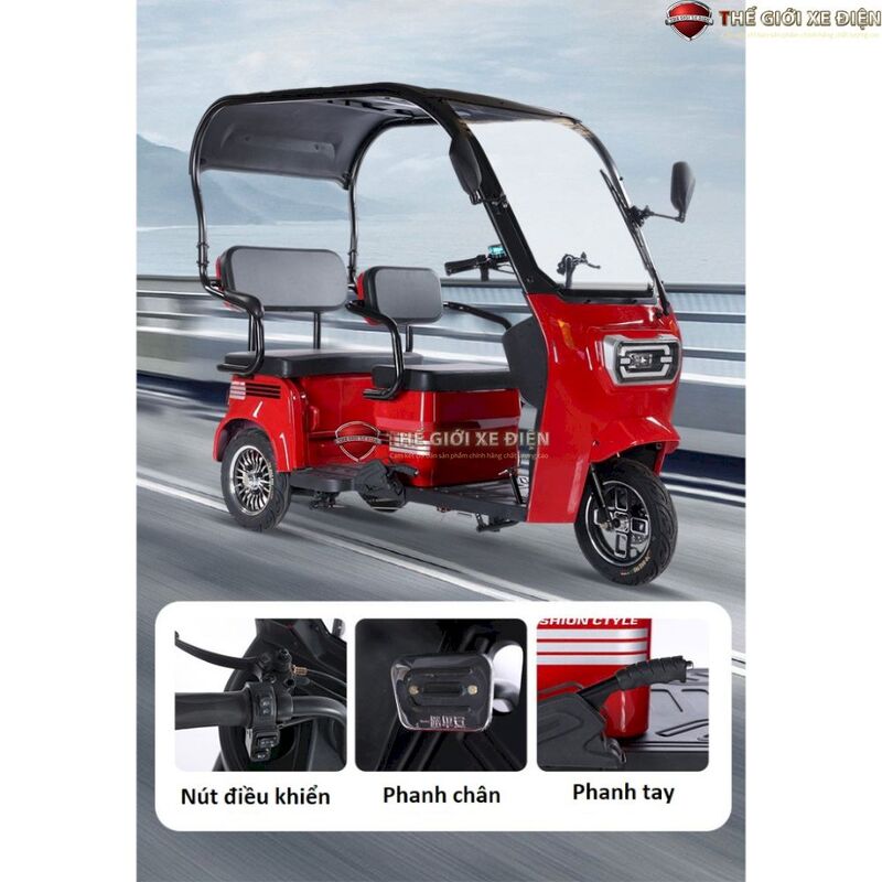 xe điện 3 bánh Yabo có mái che thế hệ mới