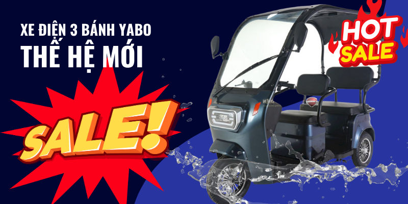 Xe điện 3 bánh Yabo có mái che thế hệ mới