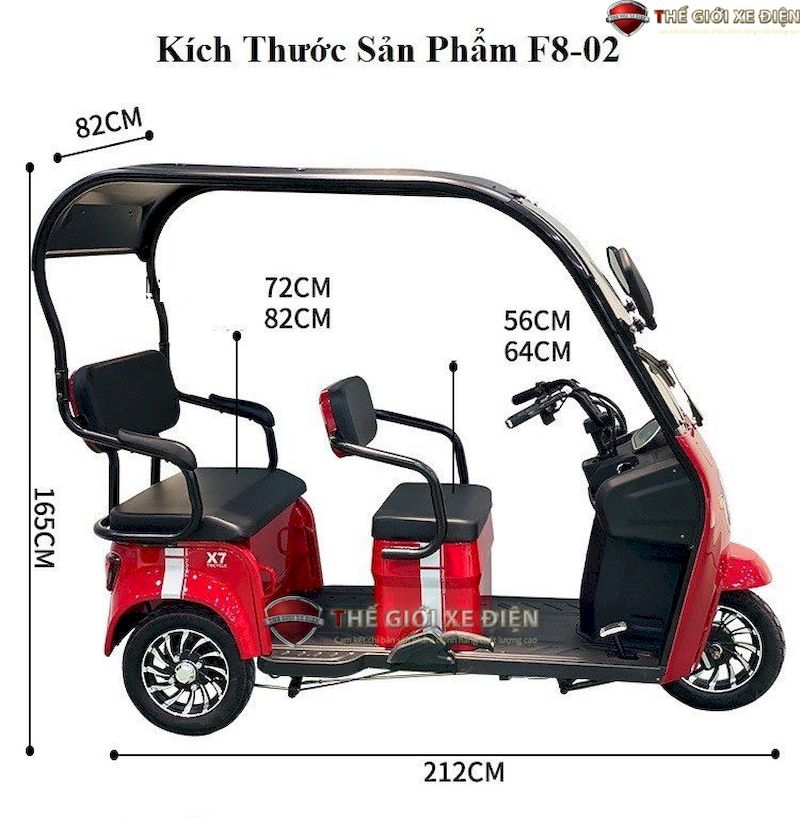 xe điện 3 bánh có mái che cao cấp