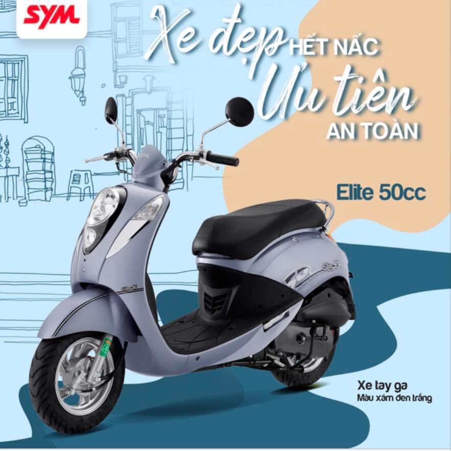 Xe tay ga SYM Elite nhỏ gọn, đáng yêu