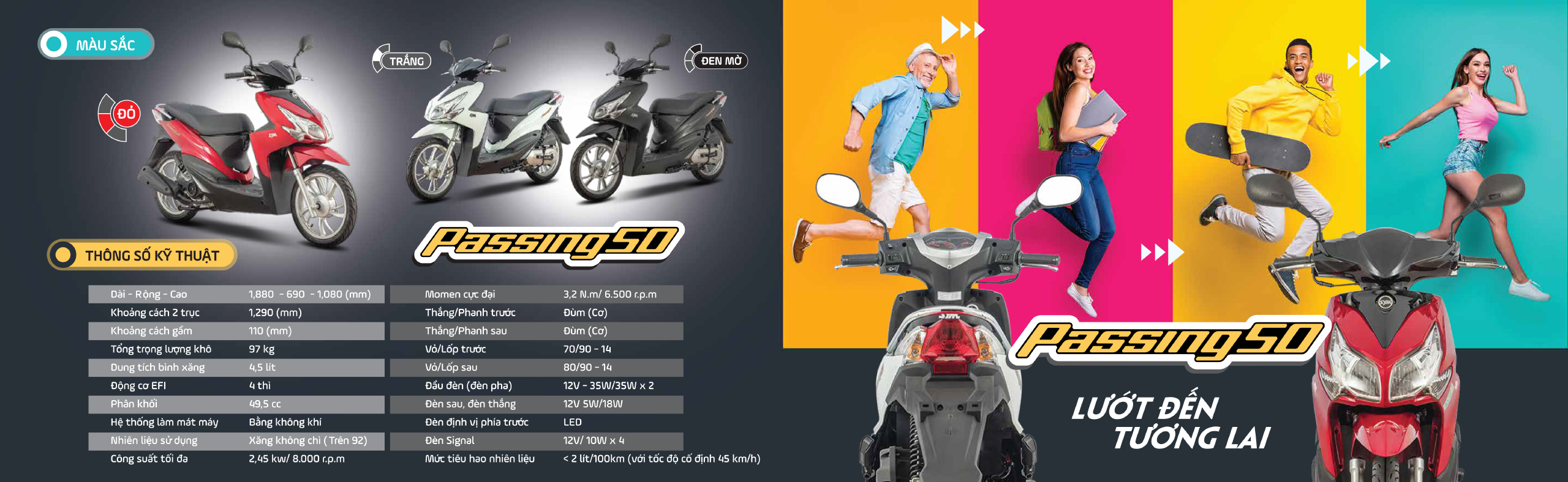 xe ga 50cc sym passing cao cấp