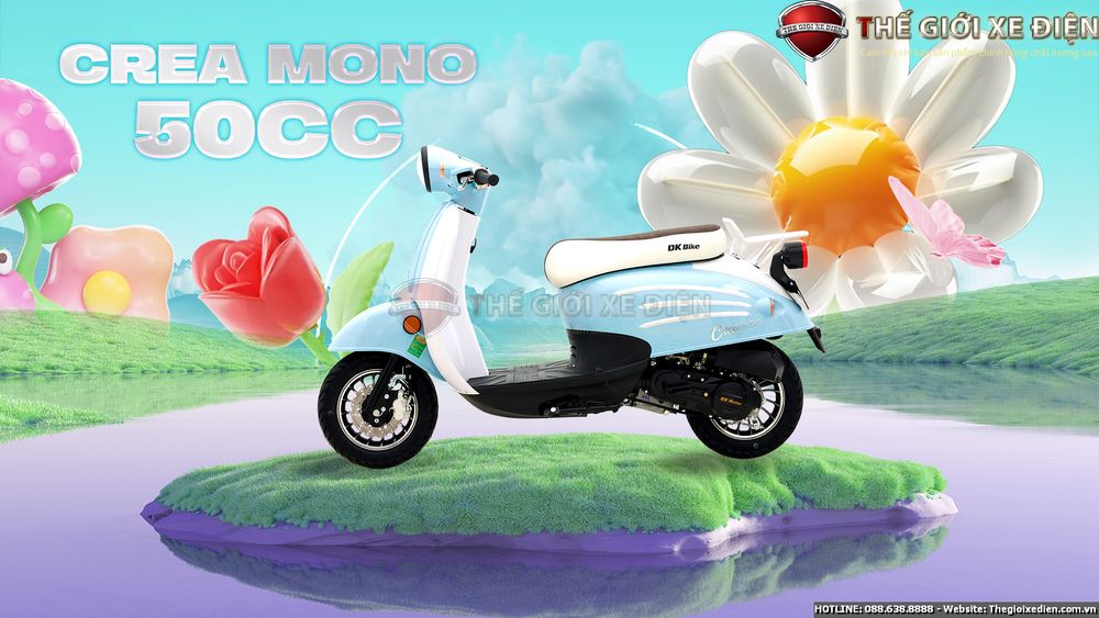 Xe ga 50cc Crea Mono DK Bike nhỏ gọn thanh lịch dành cho nữ giới