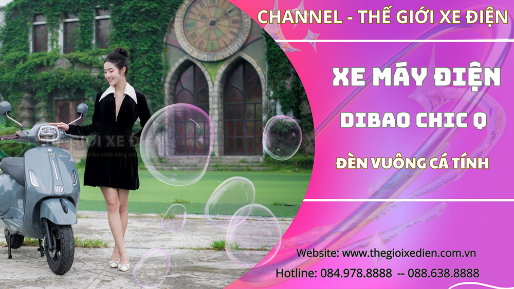 [Giớ Thiệu] Xe Máy Điện Dibao Tesla Chic 2024 Đèn Vuông - 2 Phanh Đĩa