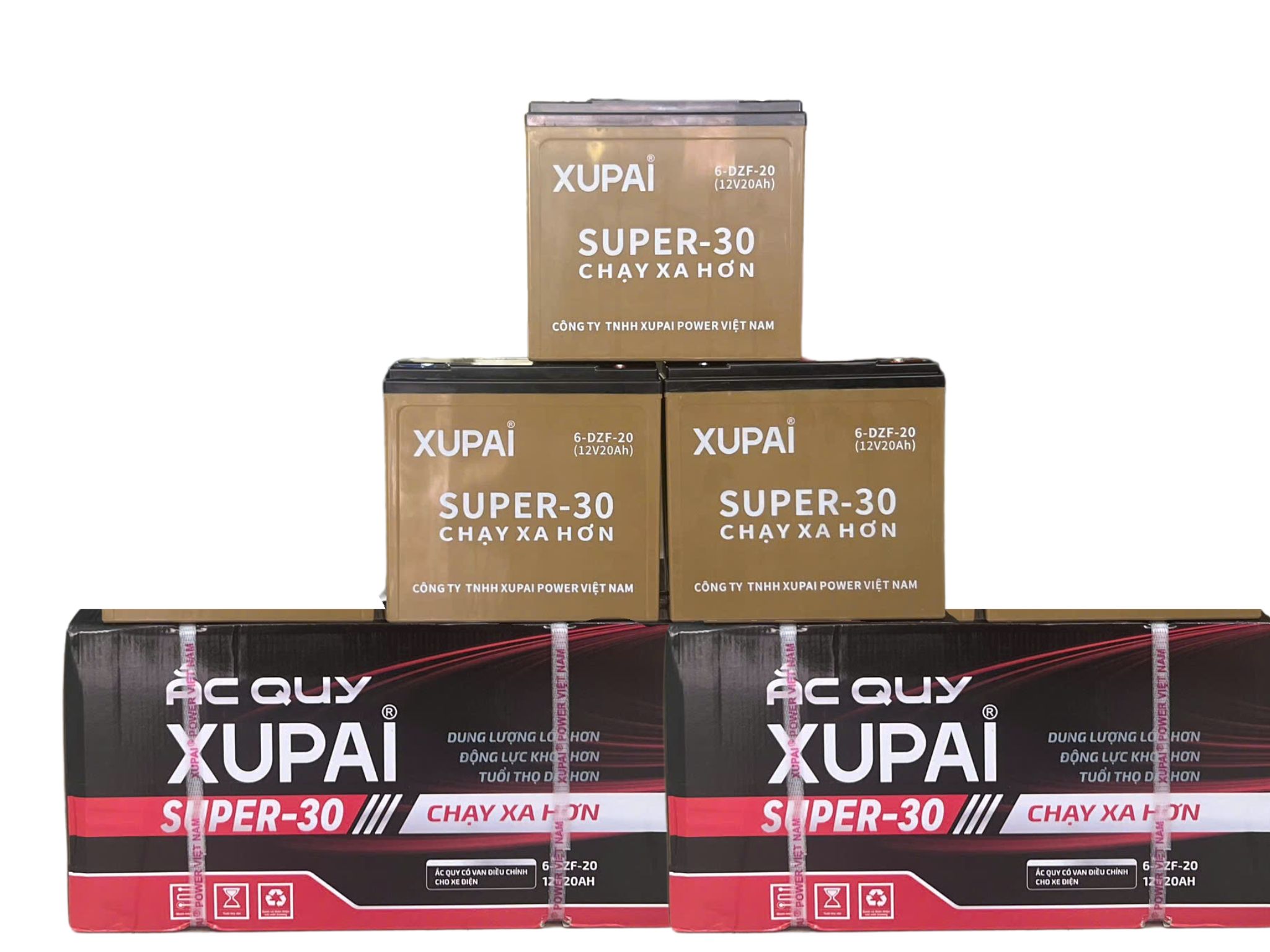 Bộ 5 Ắc Quy XuPai 20Ah Thay Tại Nhà Miễn Phí 100%
