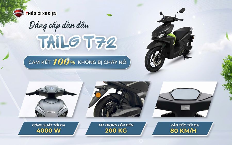 Xe Máy Điện Tailg T72 Pin 72V48A