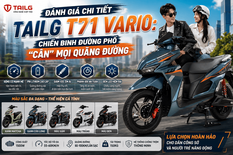 Xe Máy Điện Tailg T71 Vario 8 Acquy 23A