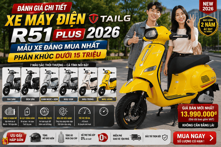 Xe Máy Điện Tailg R51 Plus 2026