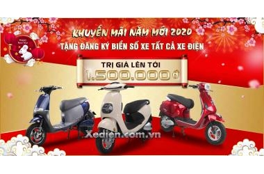 Khuyến mãi năm mới 2020 - tặng đăng ký biển số xe tất cả xe điện