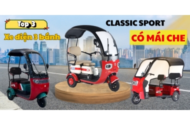 Điểm danh TOP 3+ xe điện 3 bánh Classic Sport có mái che dưới 28 TRIỆU