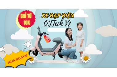 Xe đạp điện QJTech V2 ắc quy 4 bình 20Ah - Giá hợp lý, rẻ hết ý