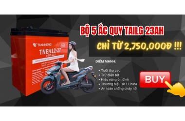 Bộ 5 ắc quy TAILG 23Ah, ắc quy Tianneng mới nhất thay ngay tại nhà FREE 100%