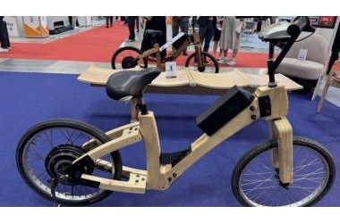 Độc đáo xe điện khung gỗ, sản phẩm xanh thu hút đông đảo người xem