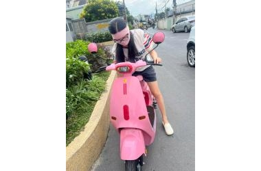 Xe đạp điện VC K1 màu hồng dễ thương đã về tay em gái tại Thế Giới Xe Điện