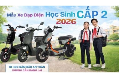 Năm 2026, phụ huynh không nên bỏ qua 3 mẫu xe đạp điện cho con đi học cả tuần không hết điện