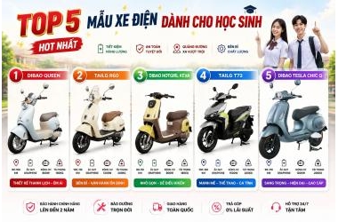TOP 5 MẪU XE ĐIỆN DÀNH CHO HỌC SINH HOT NHẤT 2026 - Thế Giới Xe Điện