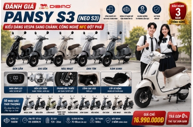 Đánh Giá Xe Máy Điện Dibao Pansy S3 (Neo S3): Kiểu Dáng Vespa Sang Chảnh, Công Nghệ NFC Đột Phá