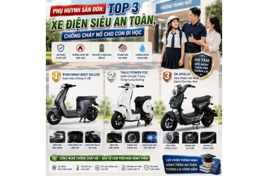 Phụ Huynh Săn Đón: Top 3 Xe Điện Siêu An Toàn, Chống Cháy Nổ Cho Con Đi Học