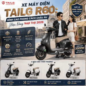 Xe Máy Điện Tailg Venus R53 6 Ắc Quy 23A 100km/1 Lần Sạc