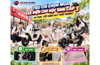 Tiêu Chí Chọn Mua Xe Điện Cho Học Sinh Cấp 3: An Toàn, Tiết Kiệm Hay Thời Trang?